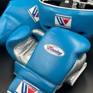 Winning Boxing Sets by GlovesMate USA, Winning Head, Groin guard, Customizable boxing set Blue-silver